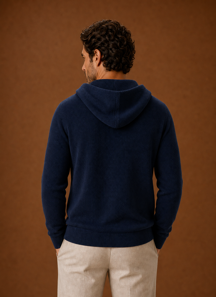 Men's Full Zip Hoodie - Knit Zip-Up Layering Piece | Areleon