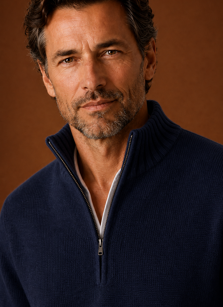 Men's Half Zip Sweater - Knit Pullover | Areleon