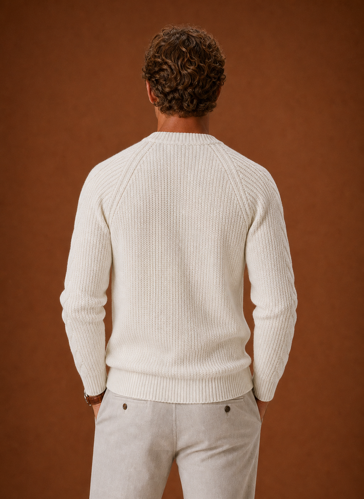 Men's Cable Knit Sweater - Crewneck Pullover | Areleon