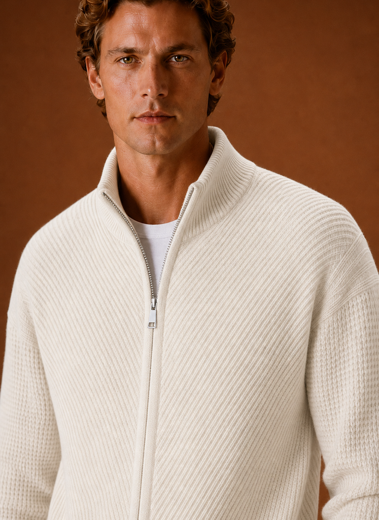 Men's Knit Cardigan - Full Zip Casual Sweater | Areleon