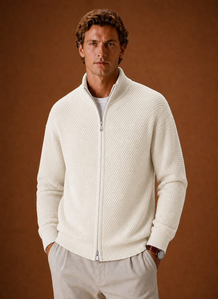 Men's Knit Cardigan - Full Zip Casual Sweater | Areleon