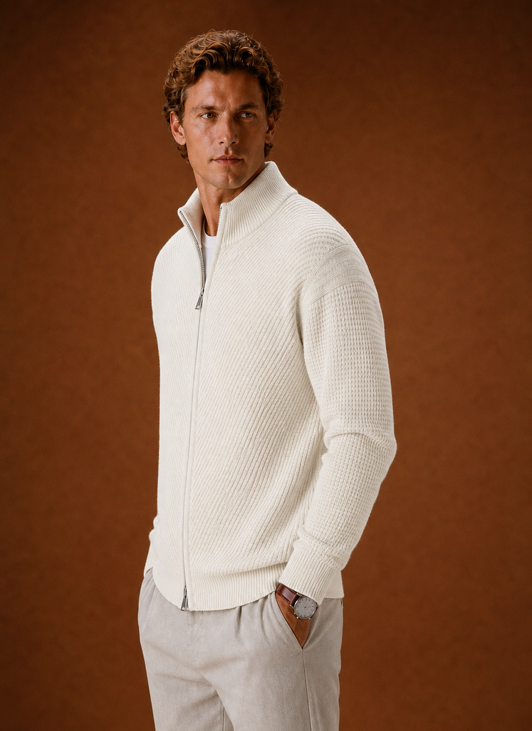 Men's Knit Cardigan - Full Zip Casual Sweater | Areleon