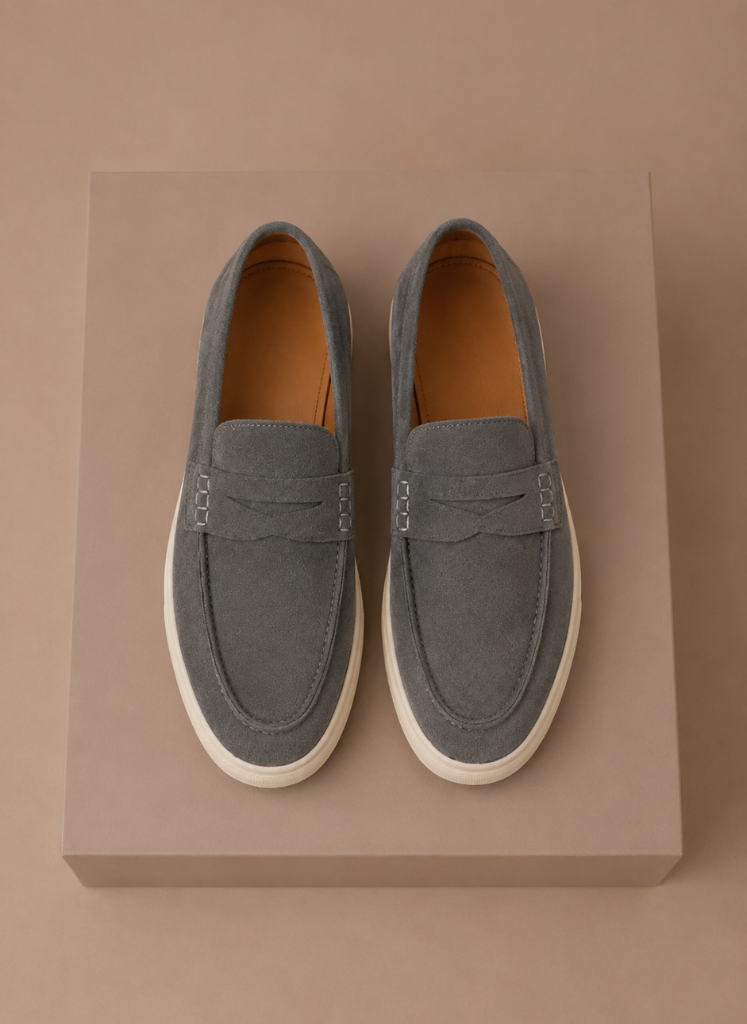 Penny loafers heren, detail van de instap – Estrani