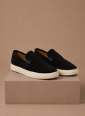 Penny loafers heren in zwart met suède-look – Estrani