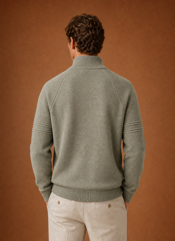 Men's Half Zip Knit Sweater - Casual Layering Pullover | Areleon