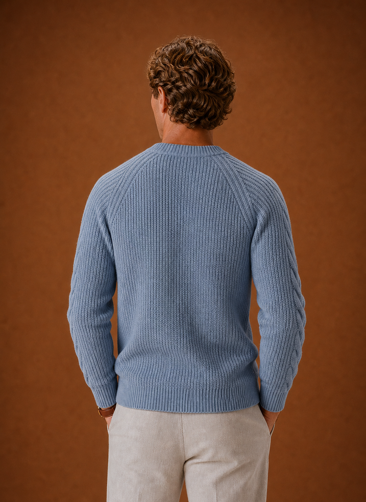 Men's Cable Knit Sweater - Crewneck Pullover | Areleon