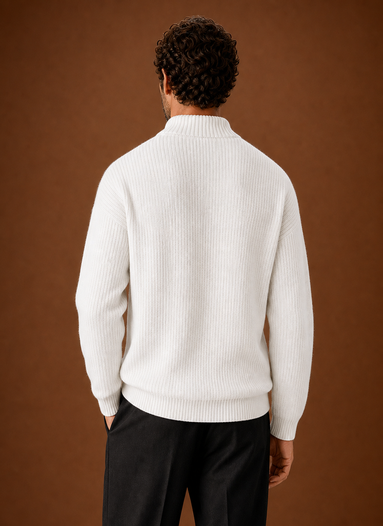 Men's Ribbed Knit Sweater - Crew Neck Pullover | Areleon