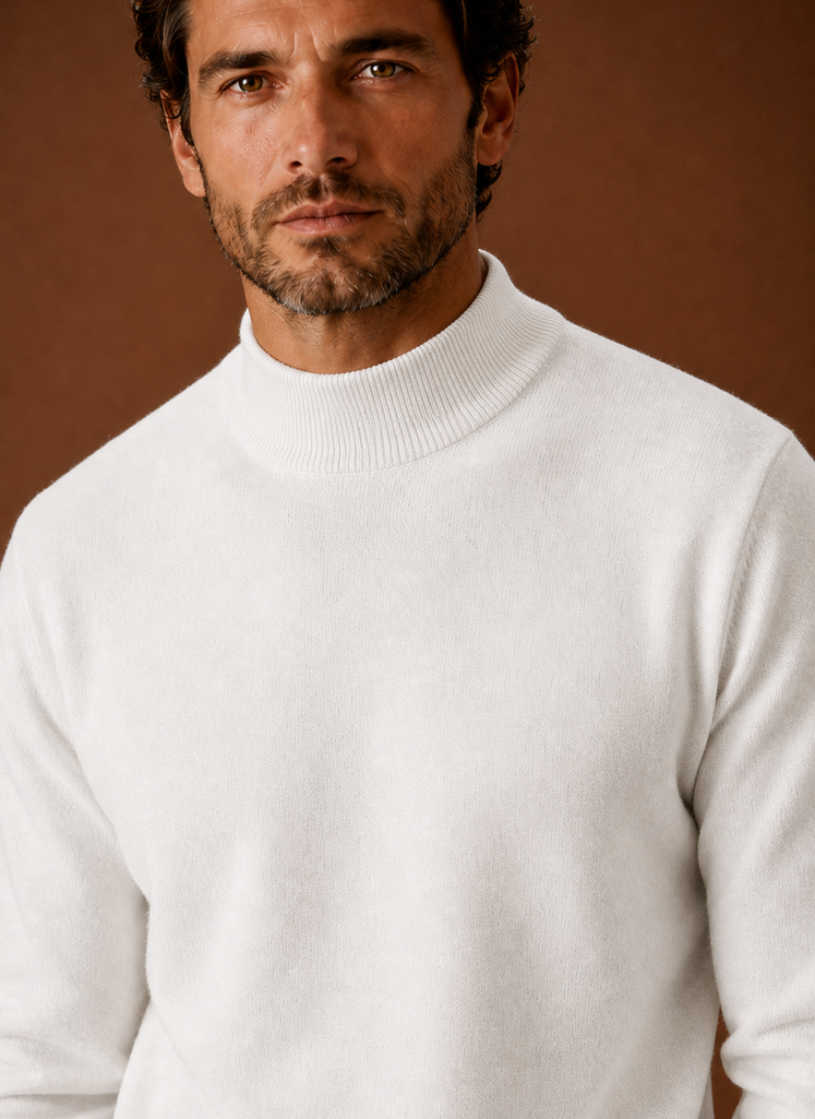 Men's Mock Neck Sweater - Pullover Knit Top | Areleon
