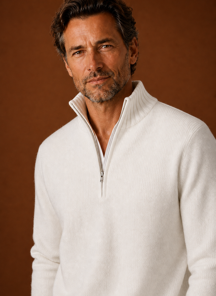 Men's Half Zip Sweater - Knit Pullover | Areleon