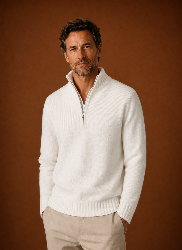 Men's Half Zip Sweater - Knit Pullover | Areleon