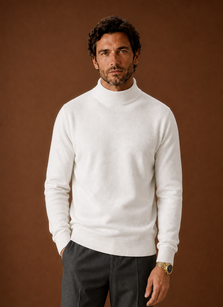 Men's Mock Neck Sweater - Pullover Knit Top | Areleon