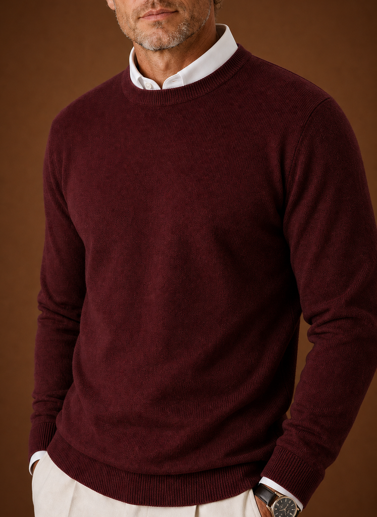 Men's Crew Neck Sweater - Classic Knit Pullover | Areleon