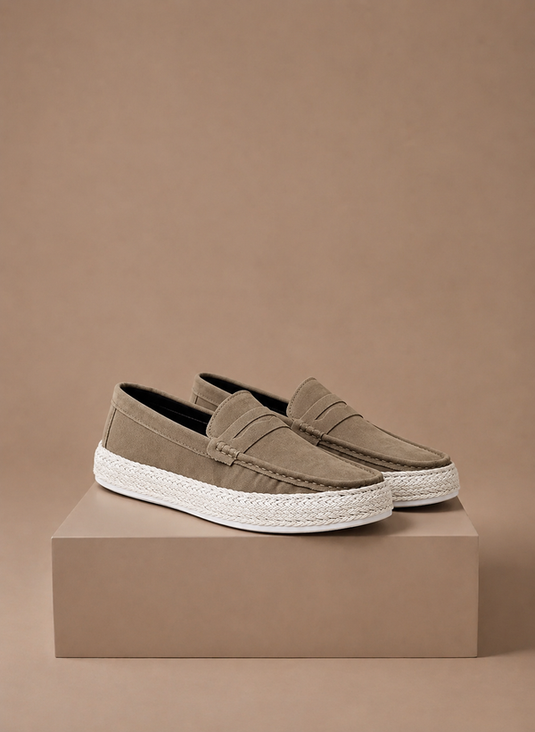 Zomerse loafers heren in beige, instapmodel – Estrani